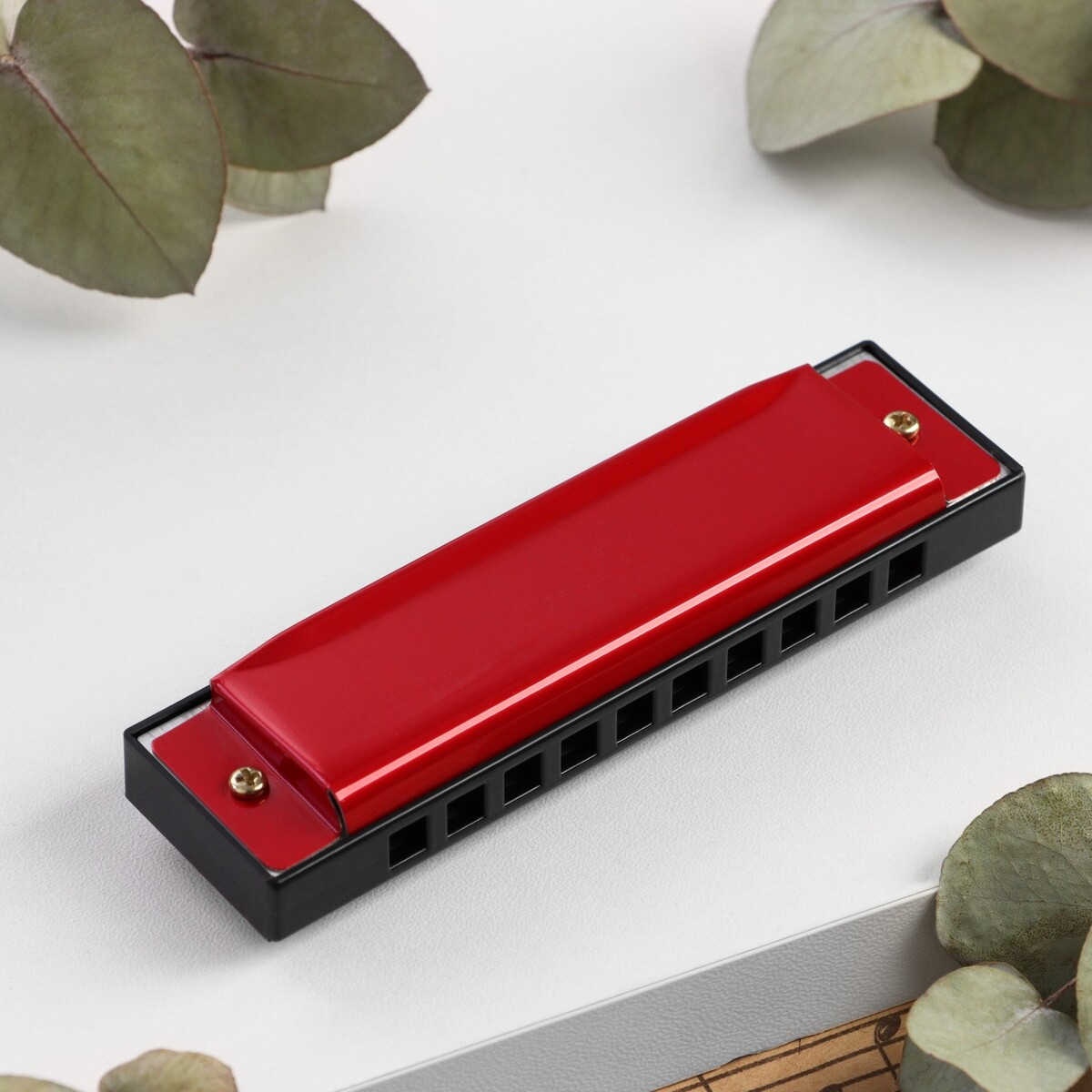 

Губная гармошка bee df10a red, 10 отверстий, 20 язычков