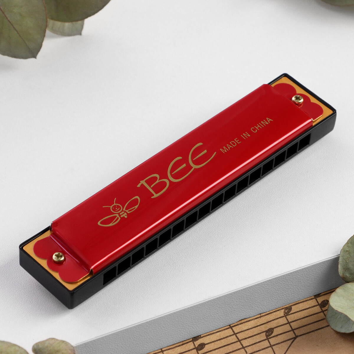 

Губная гармошка bee df16a red, 16 отверстий