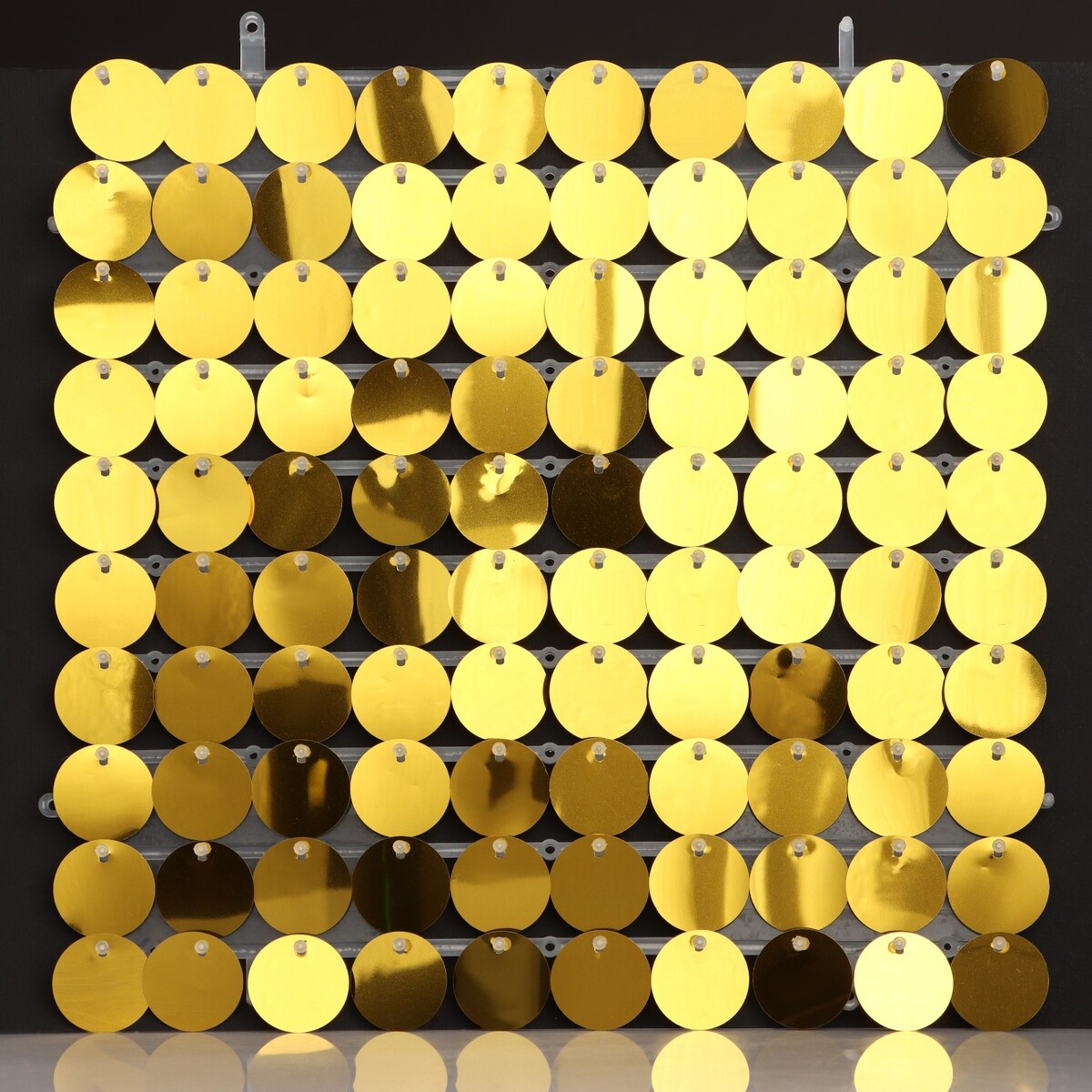 Панель с пайетками для фотозоны, круглые, 30*30см, цвет золотой No brand