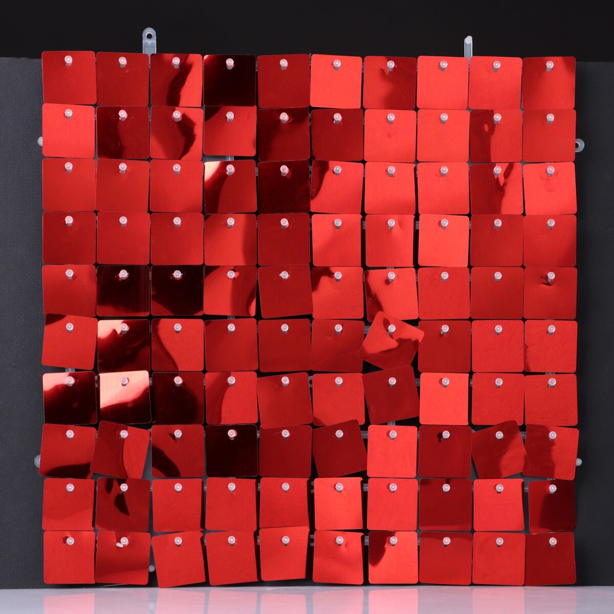 Панель с пайетками для фотозоны, квадратные, 30*30см, цвет красный No brand