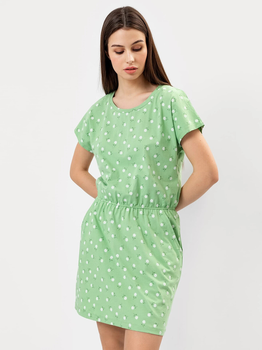 Платье женское домашнее Mark Formelle, размер 42, цвет ромашки на св.зеленом 08258452 - фото 2