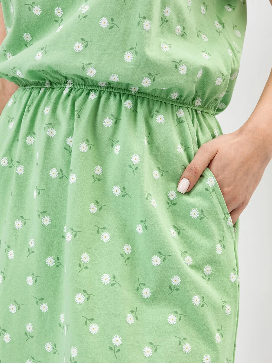 Платье женское домашнее Mark Formelle, размер 42, цвет ромашки на св.зеленом 08258452 - фото 5