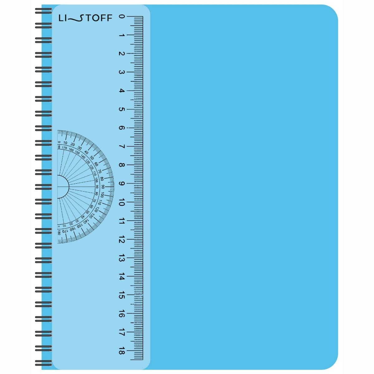 Тетрадь а5- 80 листов в клетку, на гребне, пластиковая обложка, съемная линейка из прозрачного пластика, голубая съемная парта для велоэргометра horizon citta bt5 0 bt5 0 desk