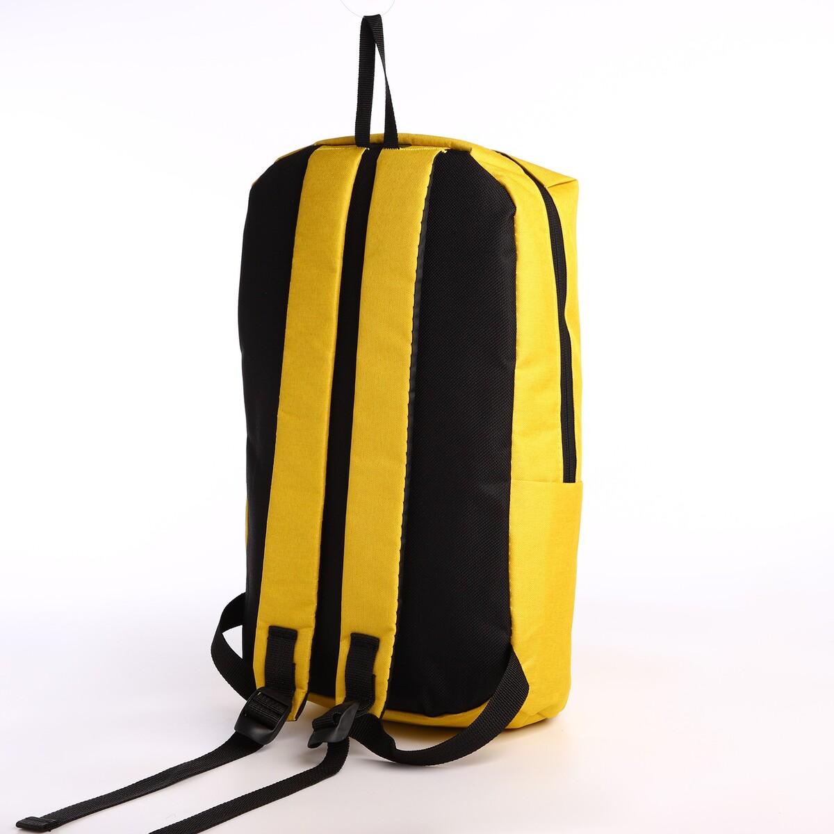 фото Рюкзак молодежный из текстиля на молнии, водонепроницаемый, наружный карман, цвет желтый no brand