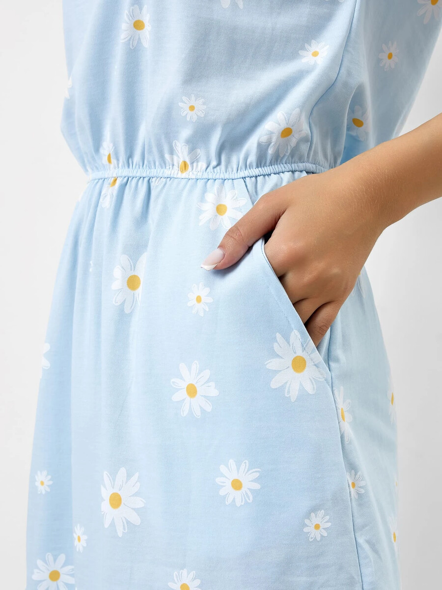 Платье женское домашнее в голубом оттенке с ромашками Mark Formelle, размер 44, цвет ромашки на голубом 08362930 - фото 5