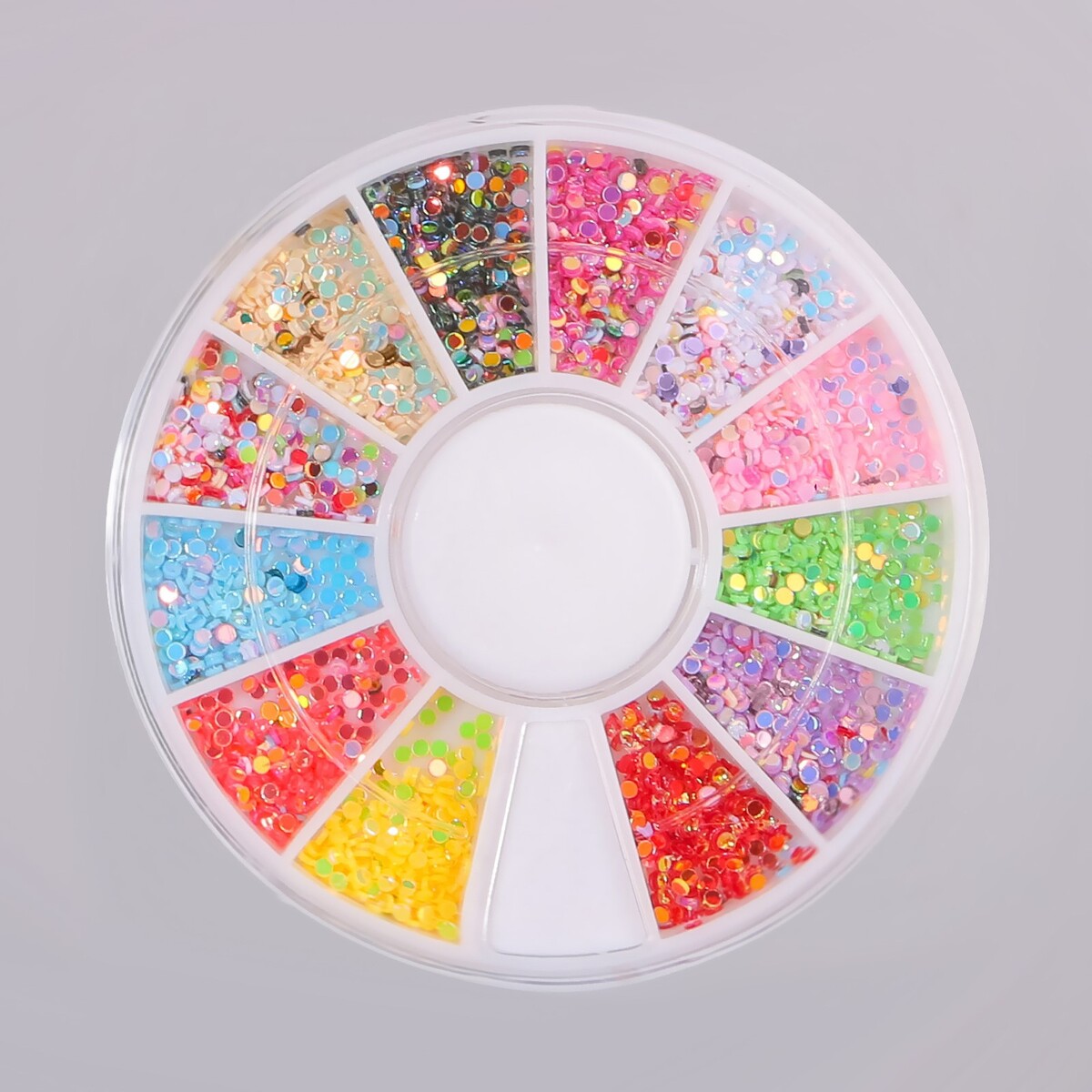 Стразы круглые для декора, 1 мм, 12 ячеек, цвет разноцветный стразы фигурные для декора