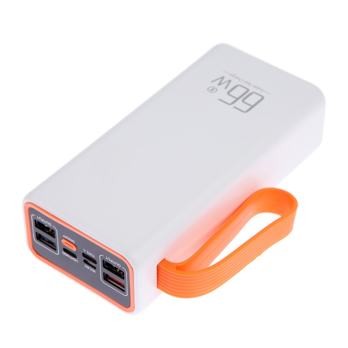 фото Внешний аккумулятор ym-653, 30000 мач, 66 w, 4usb, 3type-c, фонарь, быстрая зарядка, белый no brand
