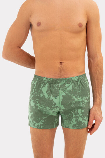 Трусы мужские шорты в зеленые с принтом