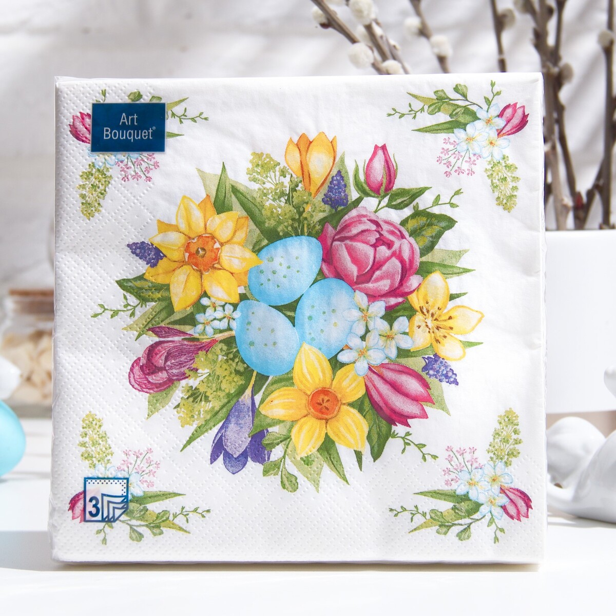 

Салфетки бумажные art bouquet, Белый