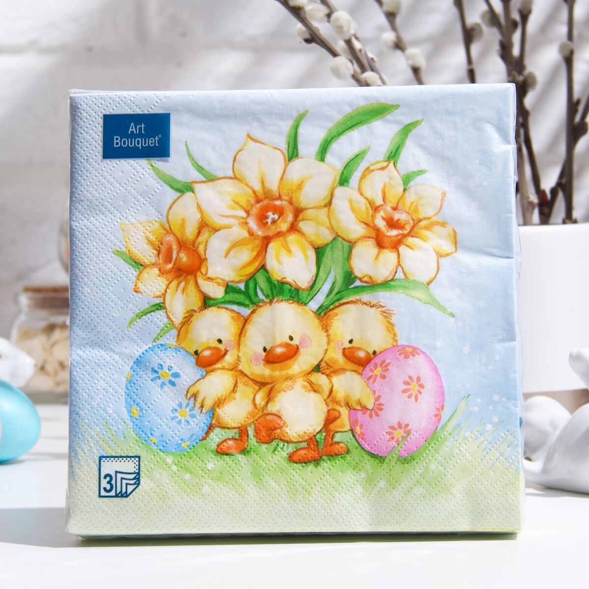 

Салфетки бумажные art bouquet, Белый
