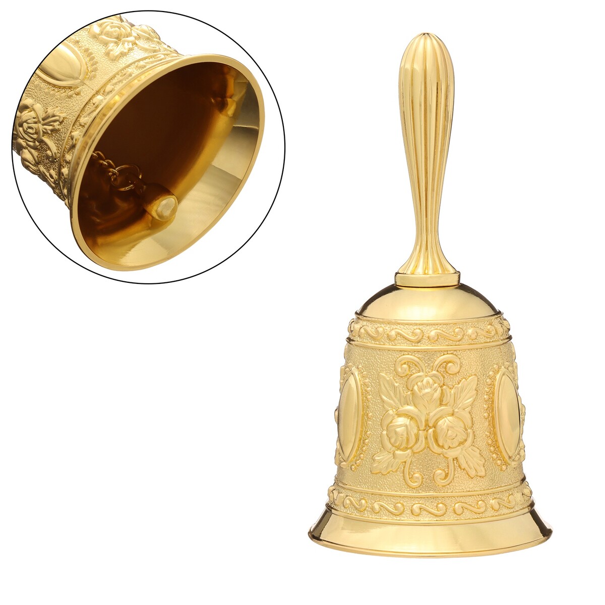 Колокольчик металлический с гравюрой, 11.3 х 5.4 см, золото колокольчик металлический с гравюрой 11 3 х 5 4 см золото