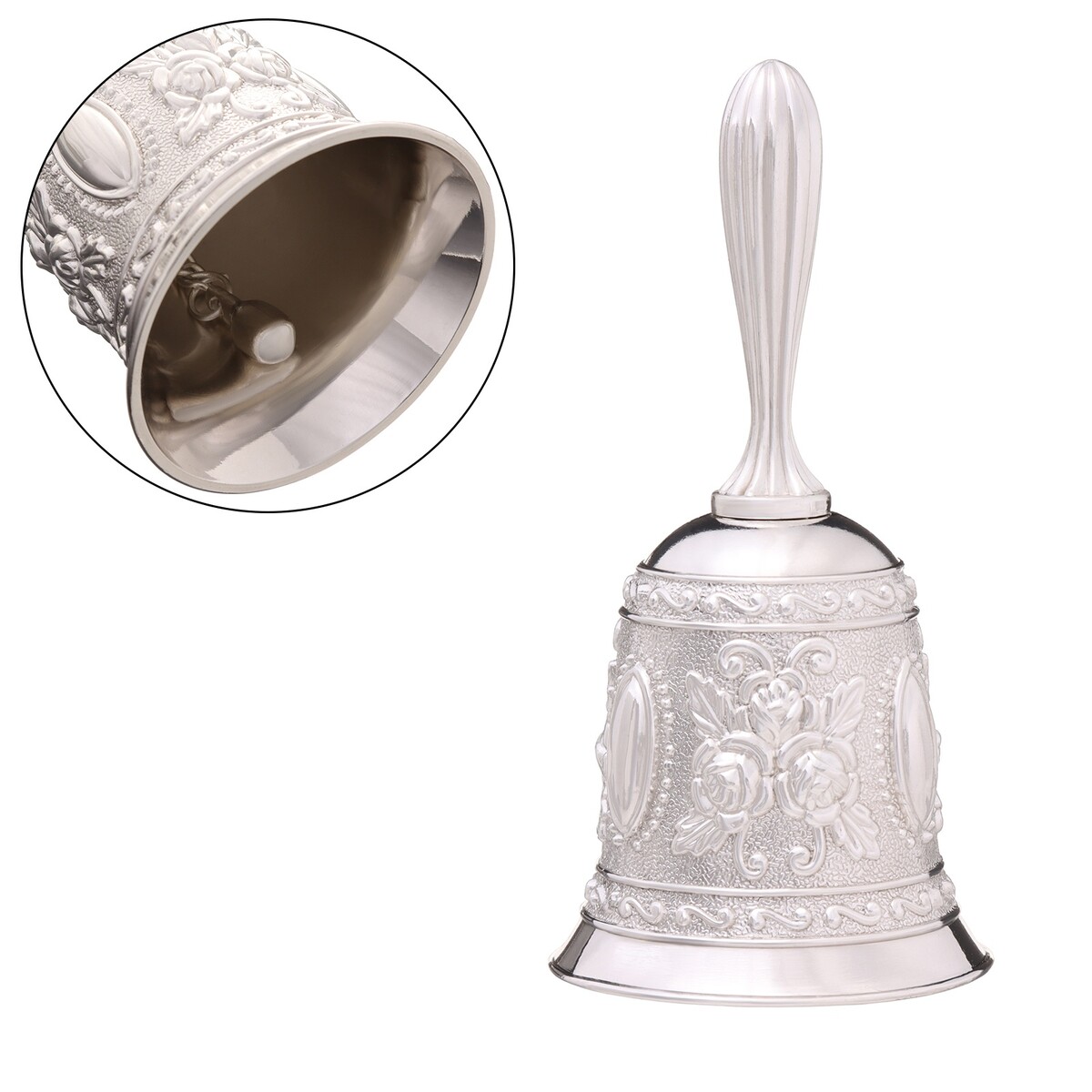 Колокольчик металлический с гравюрой, 11.3 х 5.4 см, серебро колокольчик на холодильник исаакий темное серебро [ве1 10006]