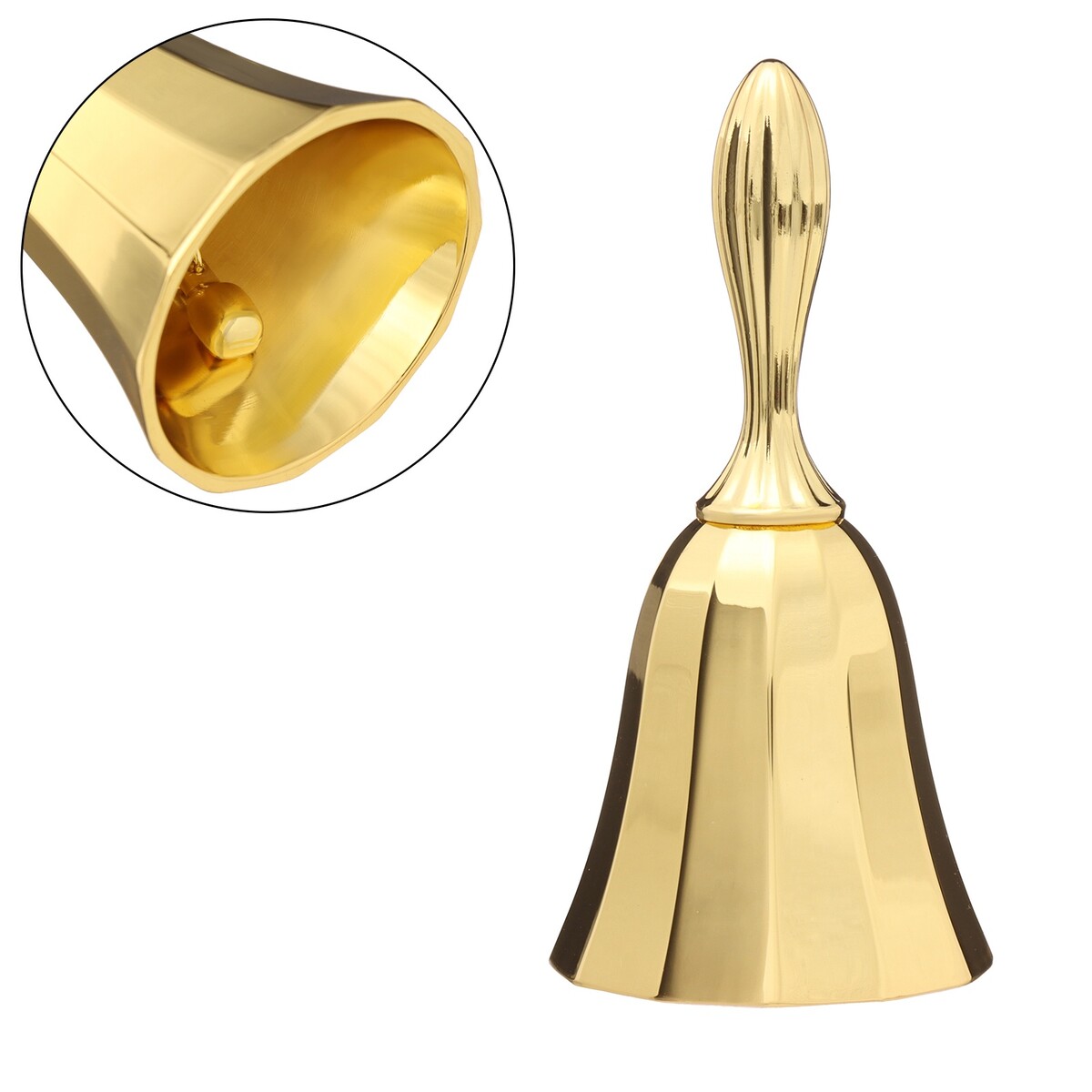 Колокольчик металлический, 10 х 4 см, золото защелка врезная apecs 5300 p wc g язычок металлический с фиксатором без ручек золото