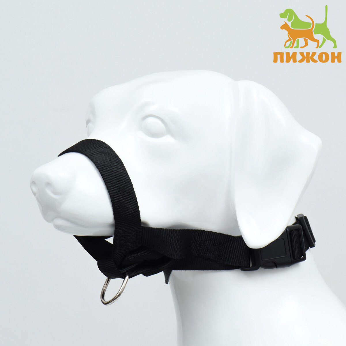 Недоуздок-намордник для собак строгий, размер l, ом 18-30 см, ош 16-24 см, черный намордник для собак 5 с трехсторонним ремешком термопластичный каучук