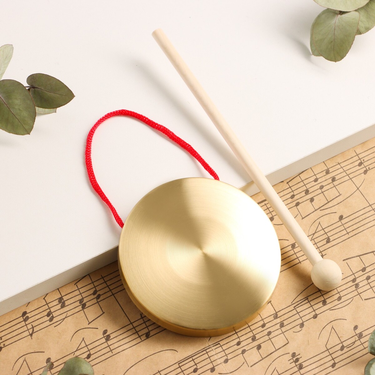 Музыкальный инструмент гонг music life 9 см, колотушка в комплекте музыкальный инструмент гуиро music life деревянный