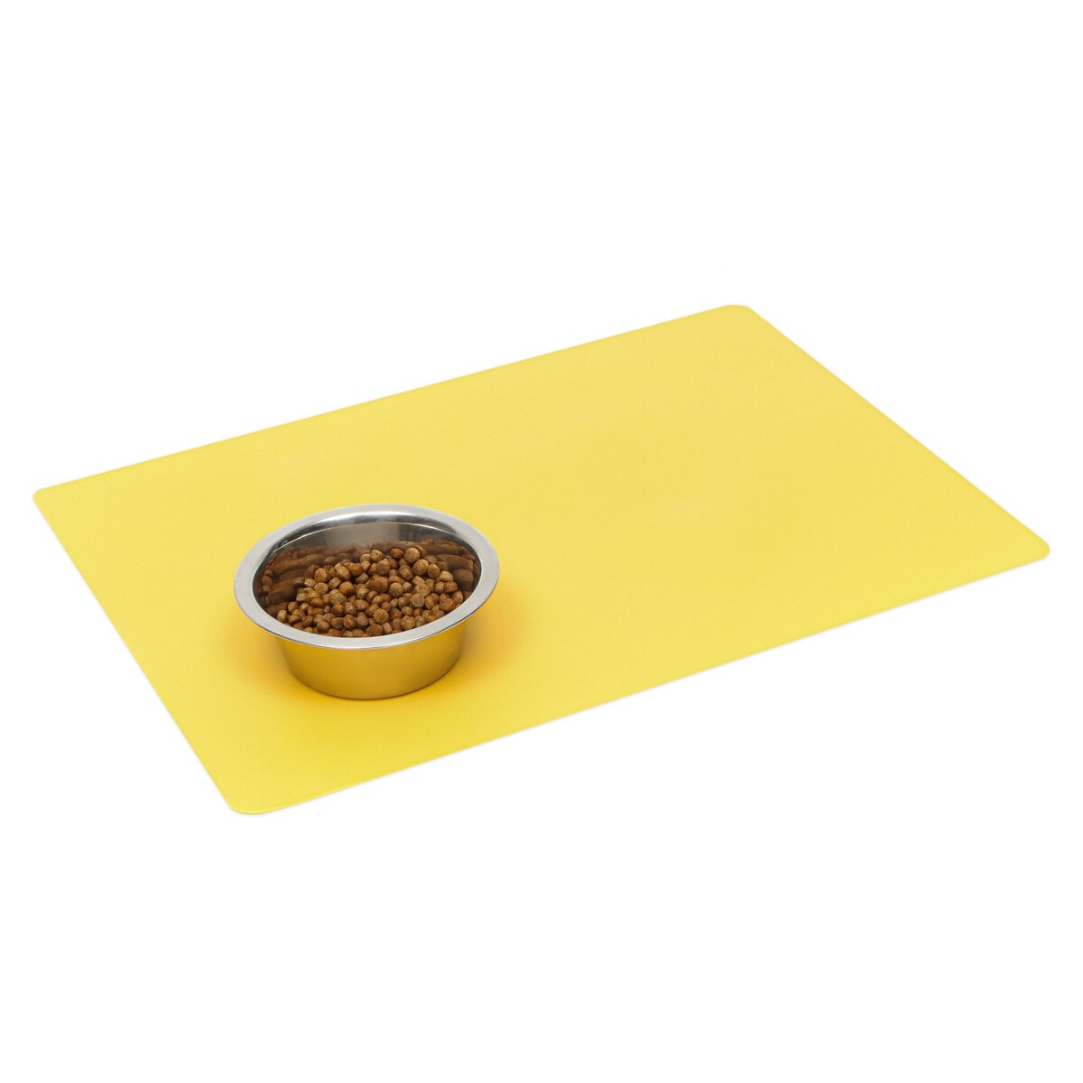 Коврик силиконовый под миску, 40 х 30 см, желтый коврик силиконовый под миску с текстурой 48 х 30 см темно серый