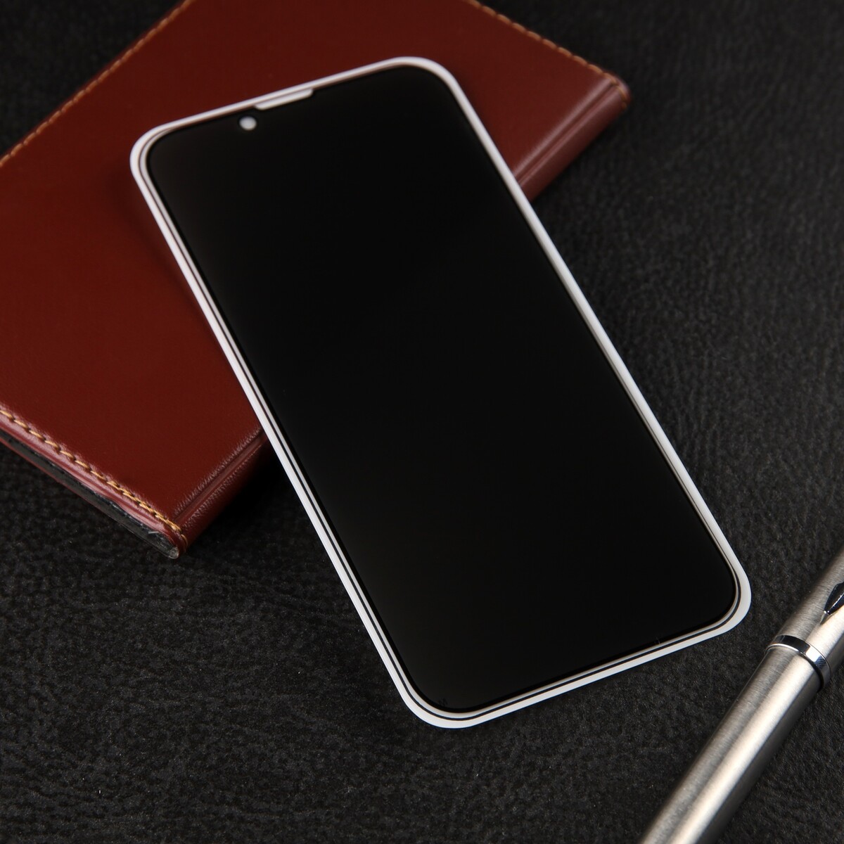 

Защитное стекло для iphone 13/13 pro/14, антишпион, 9h, 0.33 мм, черная рамка