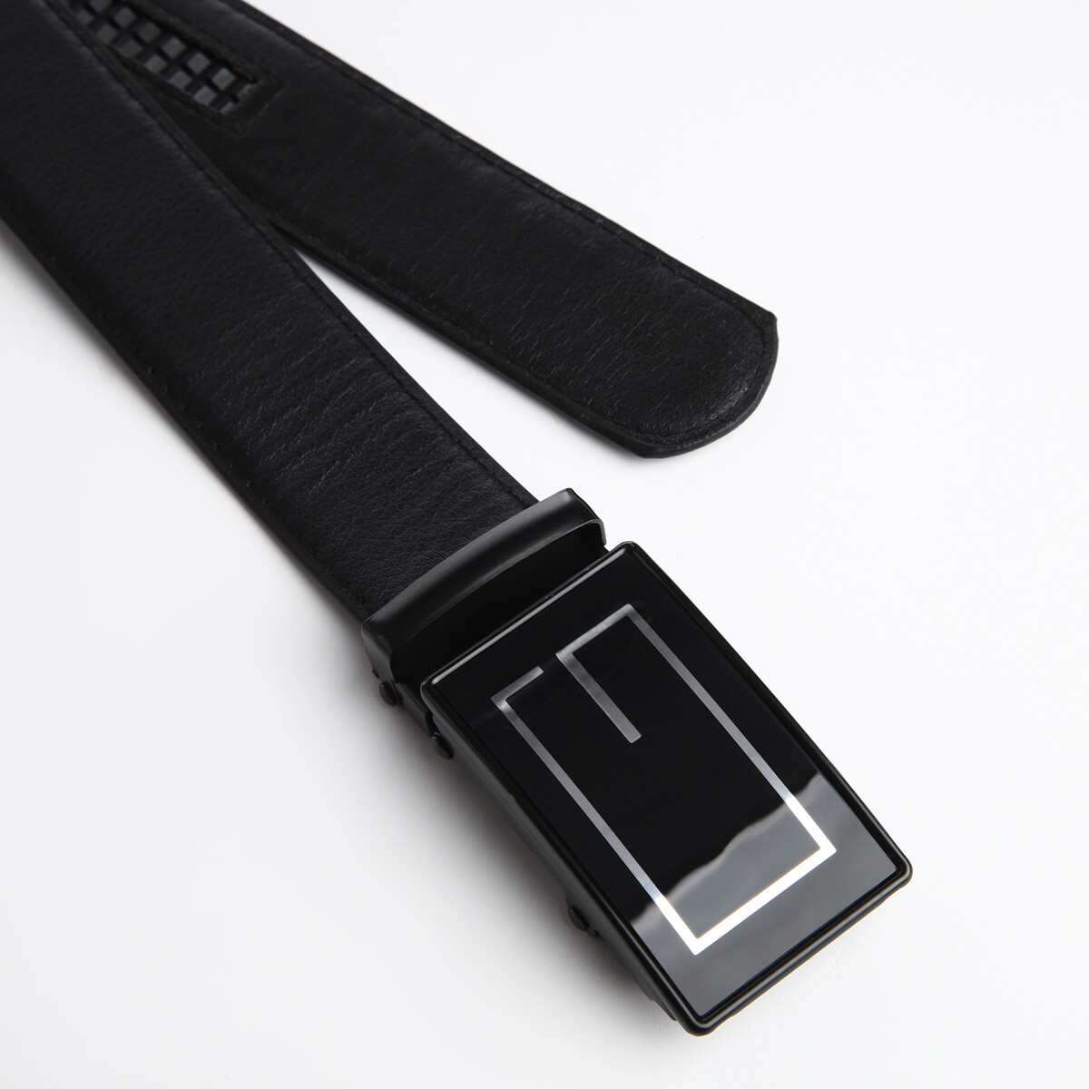 фото Ремень мужской, ширина 3.5 см, пряжка автомат, цвет черный no brand