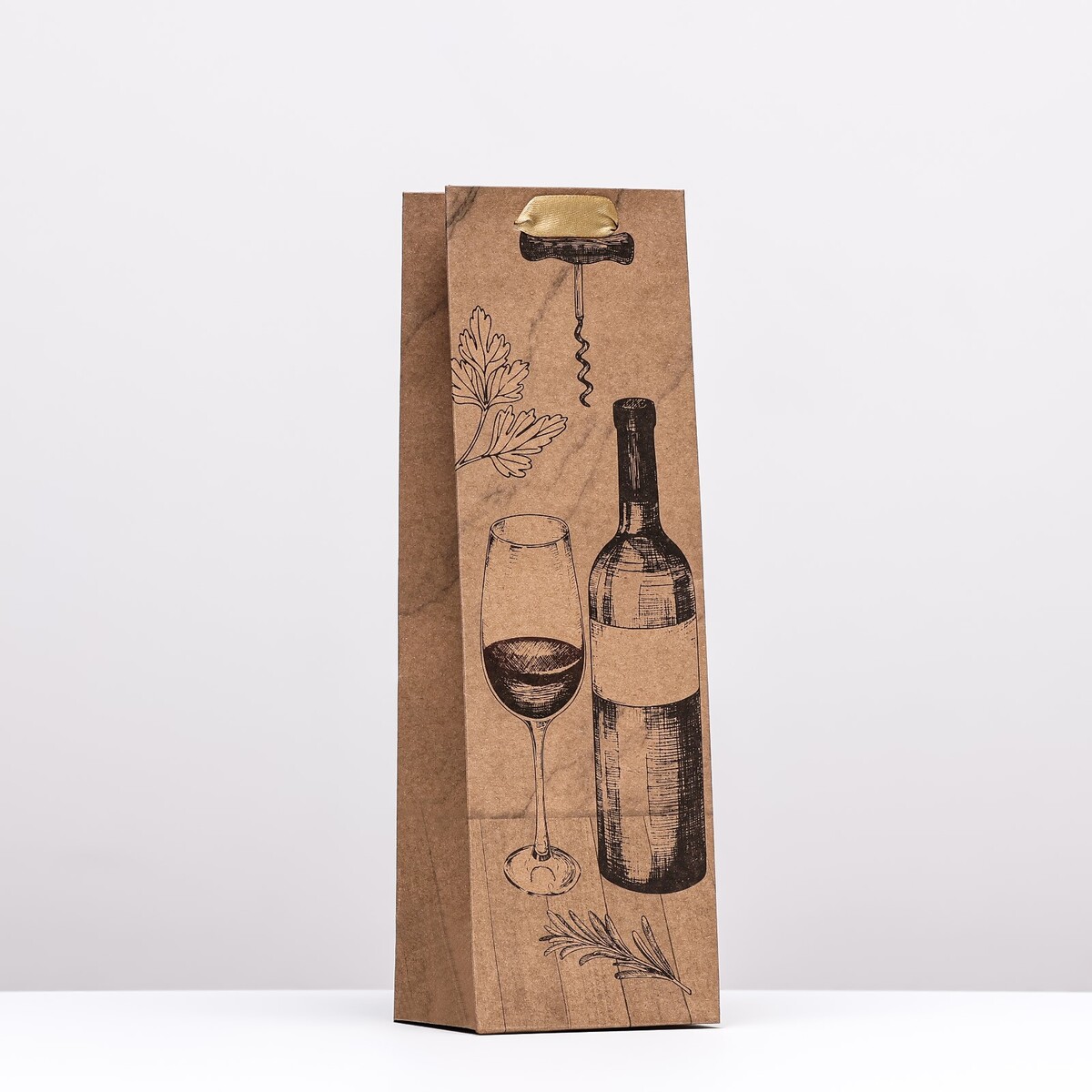Пакет под бутылку пакет под две бутылки bronza 35 × 20 × 9 см