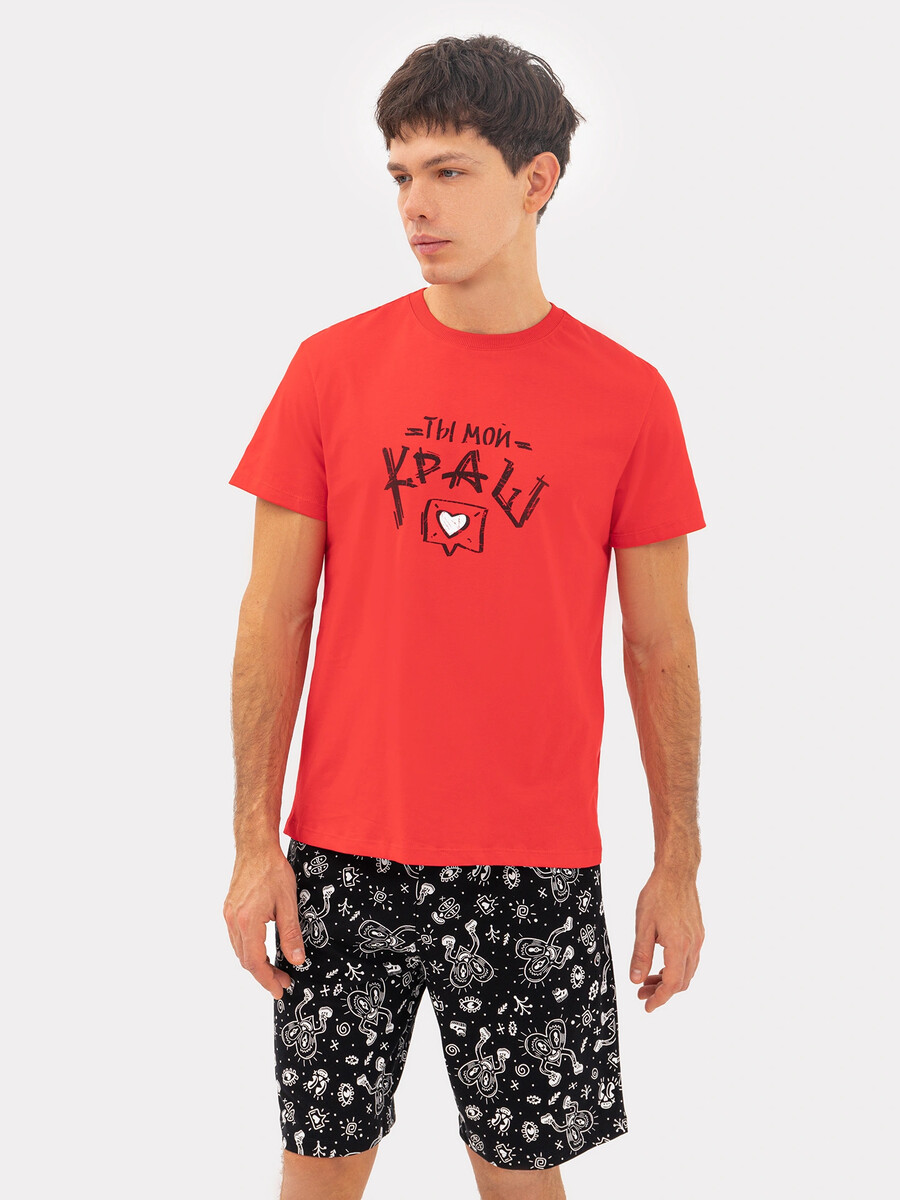 Комплект мужской (джемпер, шорты) Mark Formelle, размер 44, цвет красный