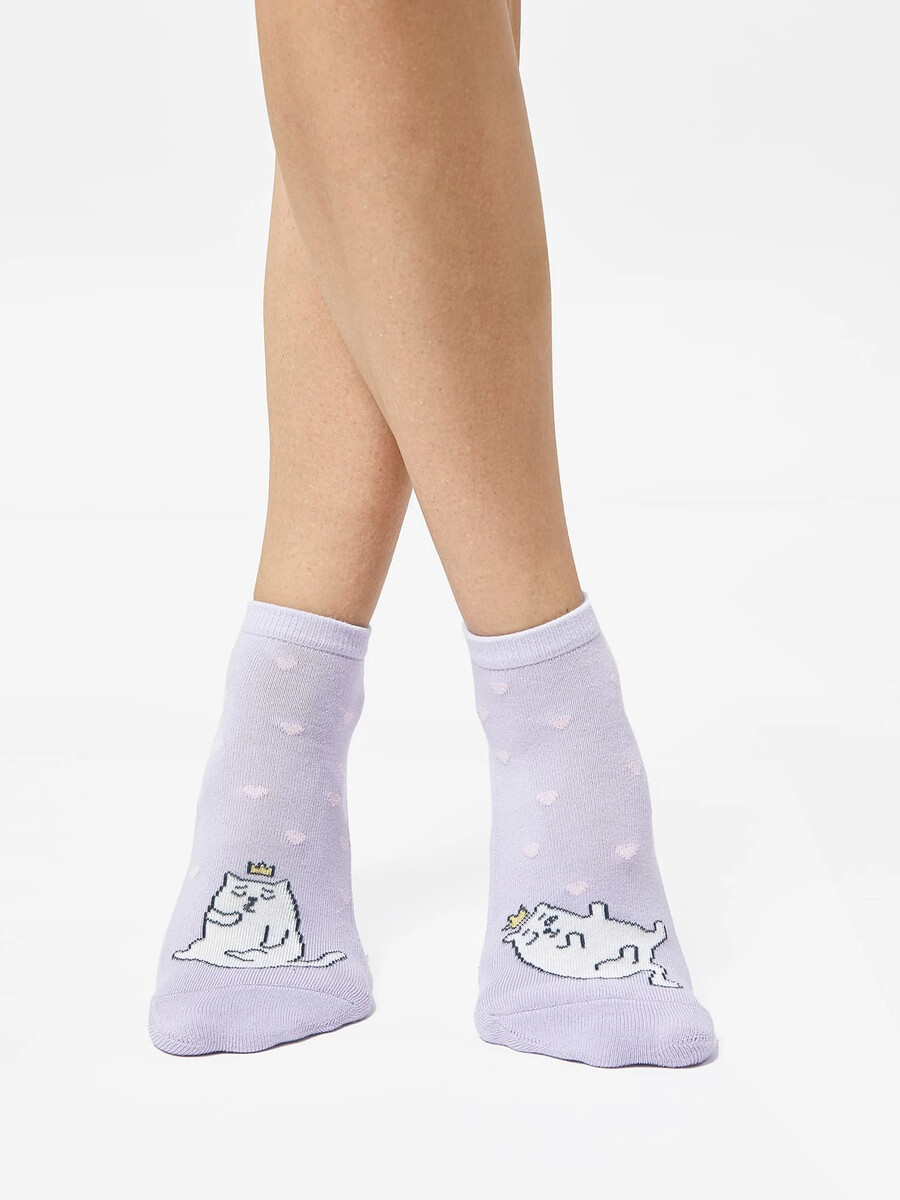 фото Высокие женские носки с плюшевым следом светло-лавандового цвета mark formelle