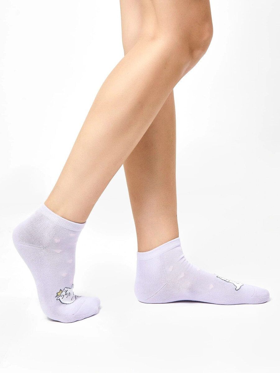 фото Высокие женские носки с плюшевым следом светло-лавандового цвета mark formelle