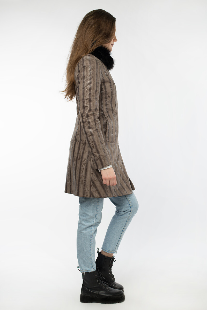 Пальто женское утепленное EL PODIO, размер 42, цвет бежевый 08652184 однобортное - фото 2