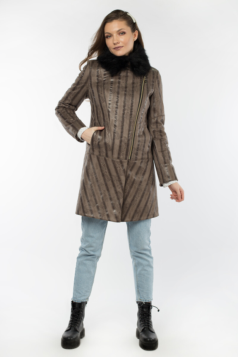 Пальто женское утепленное EL PODIO, размер 42, цвет бежевый 08652184 однобортное - фото 1