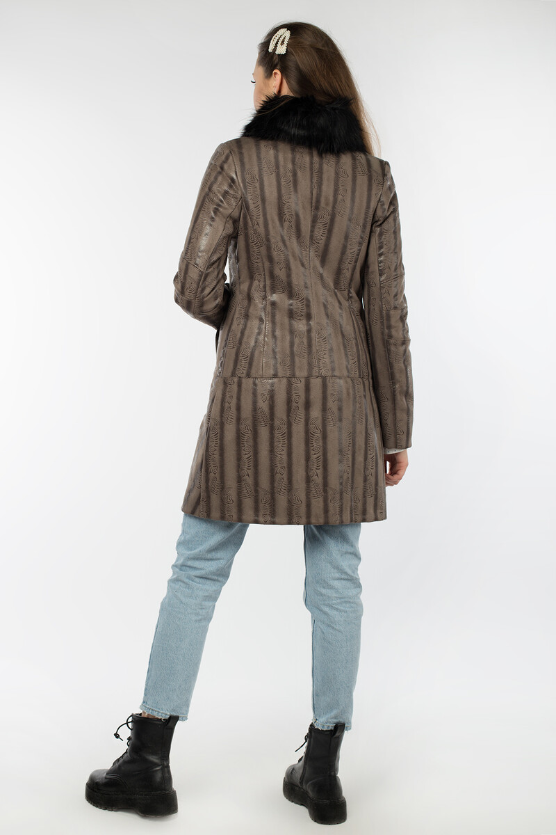 Пальто женское утепленное EL PODIO, размер 42, цвет бежевый 08652184 однобортное - фото 3