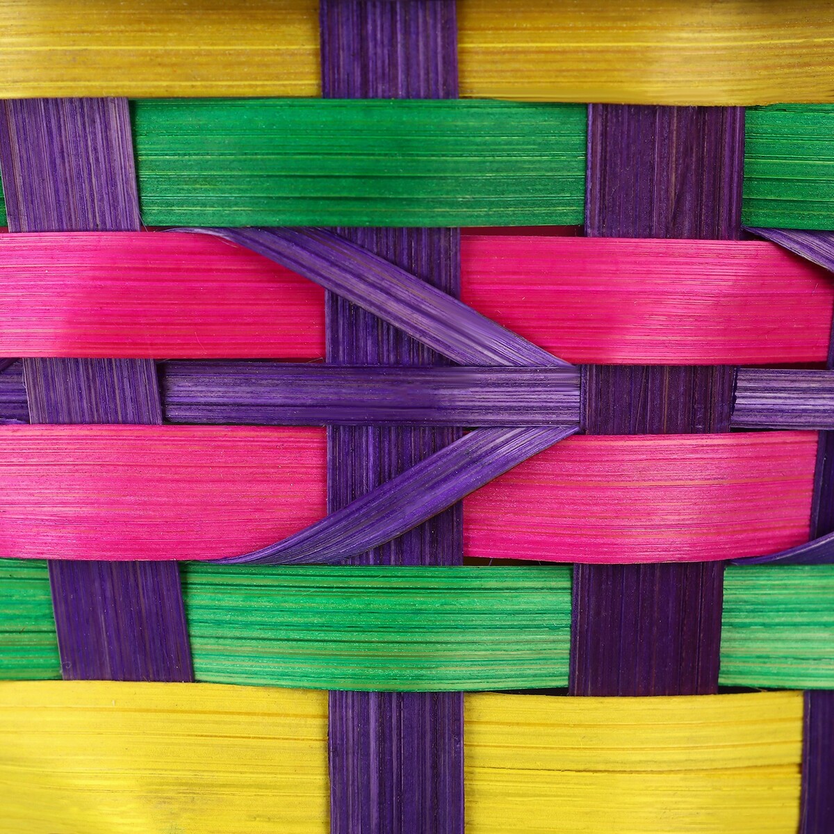 фото Корзина плетеная, d19 х 10/32 см, разноцветная, бамбук no brand