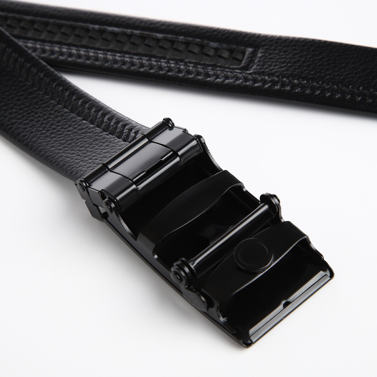 фото Ремень муж 06-01-03-01, 3,5*0,3*115 см, автомат, черный no brand