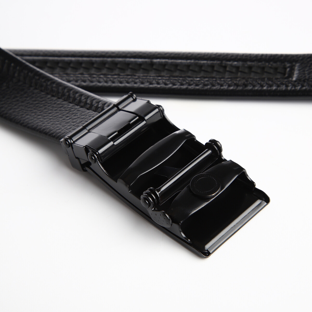 фото Ремень муж 06-01-03-01, 3,5*0,3*115 см, автомат, черный no brand