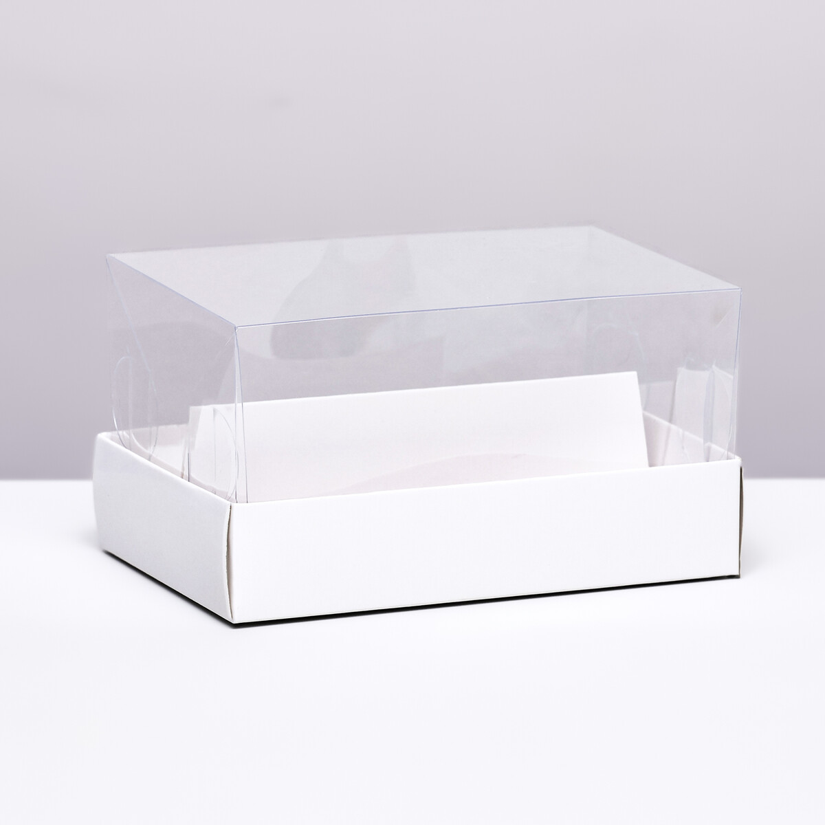 Кондитерская коробка складная под 2 эклера, белая, 9х13,5х7см No brand, цвет белый