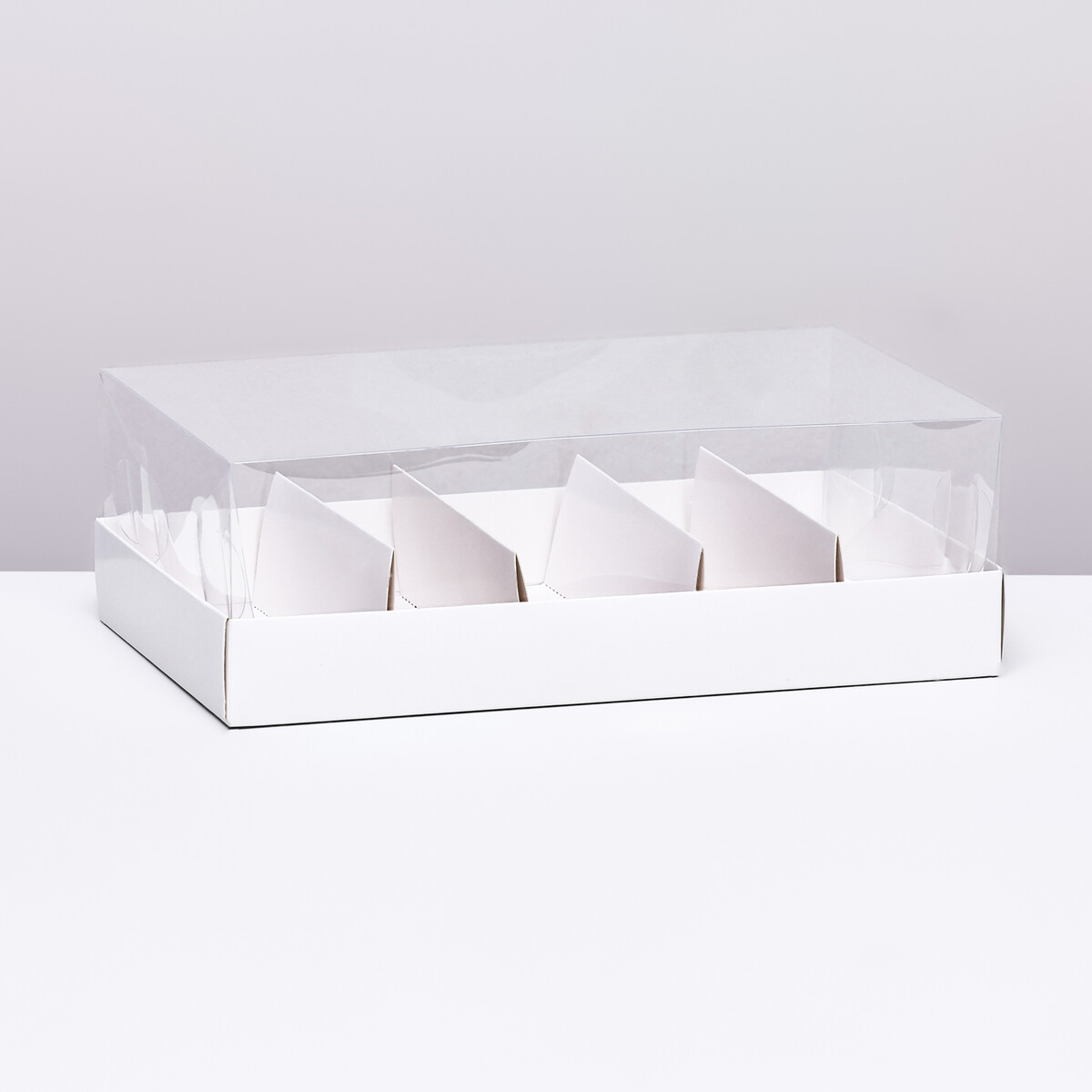 Кондитерская коробка складная под 5 эклеров, белая, 22х13,5х7см коробка складная под 5 эклеров розовый 25 х 15 х 6 6 см