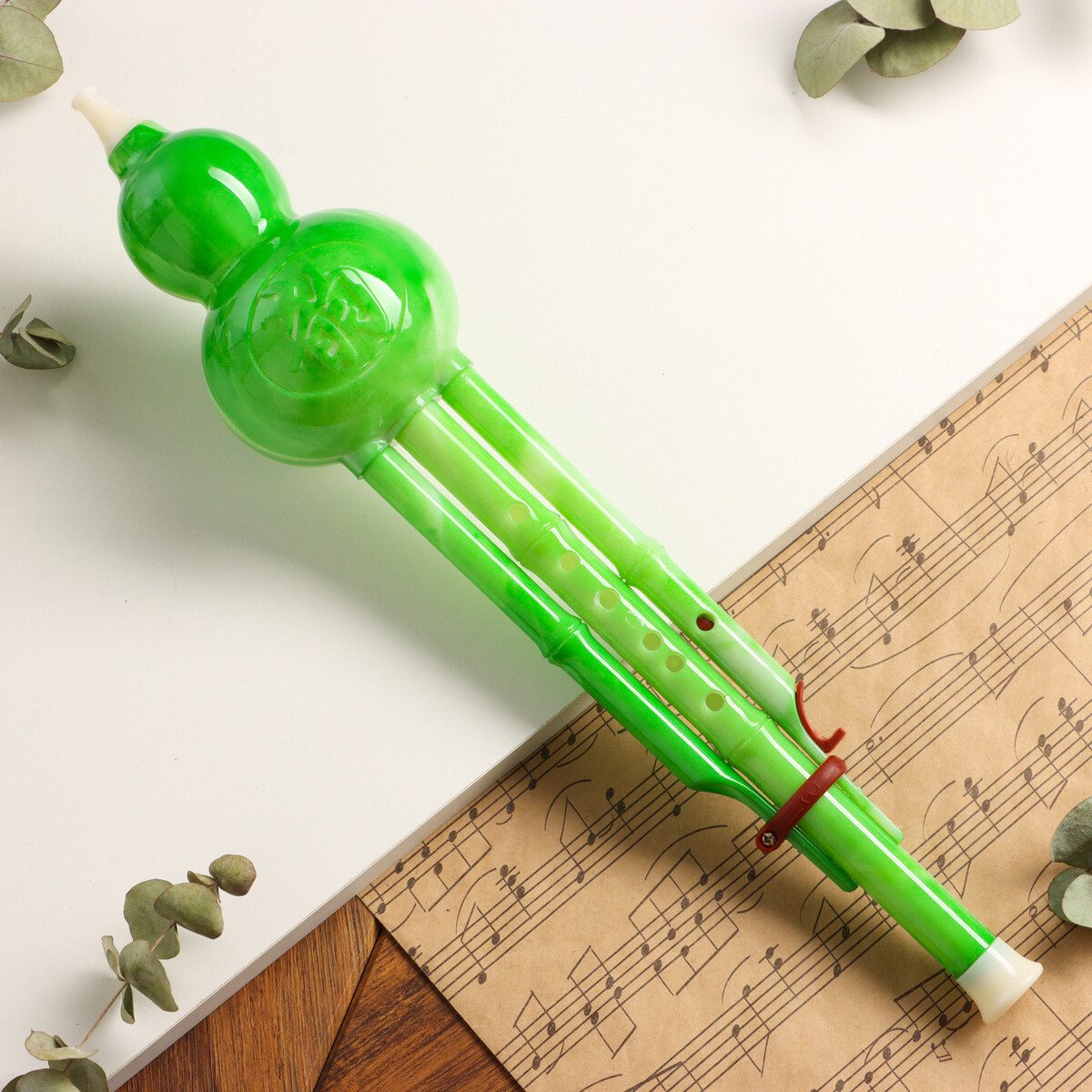 Флейта music life, хулуси, тональность c, зеленая, 42 х 8,7 х 5 см флейта music life хулуси тональность c