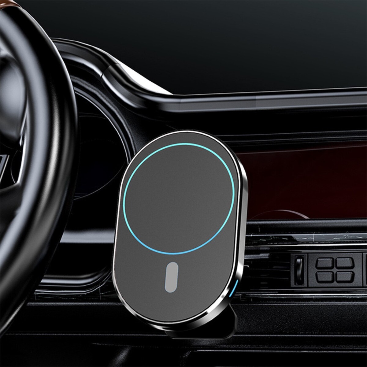 Автомобильный держатель x19, беспроводная зарядка, совместим c magsafe, 15 w, черная автомобильный держатель для телефона c10 беспроводная зарядка автозахват 15 w серый