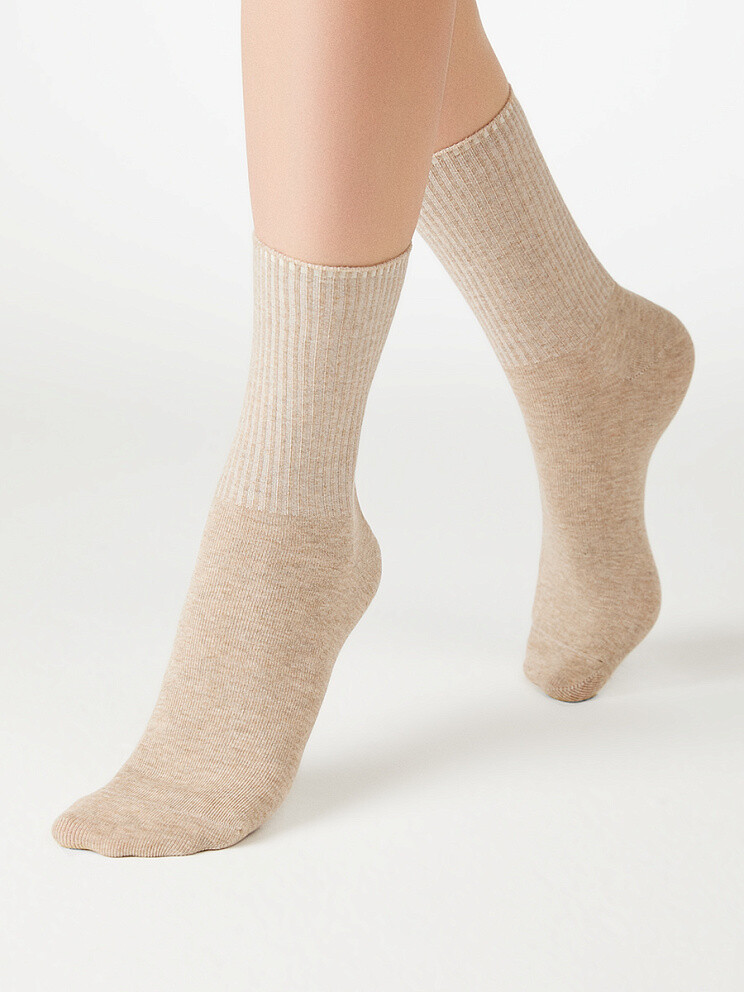 Носки mini cotone 1203 женские высокие носки в е капучино