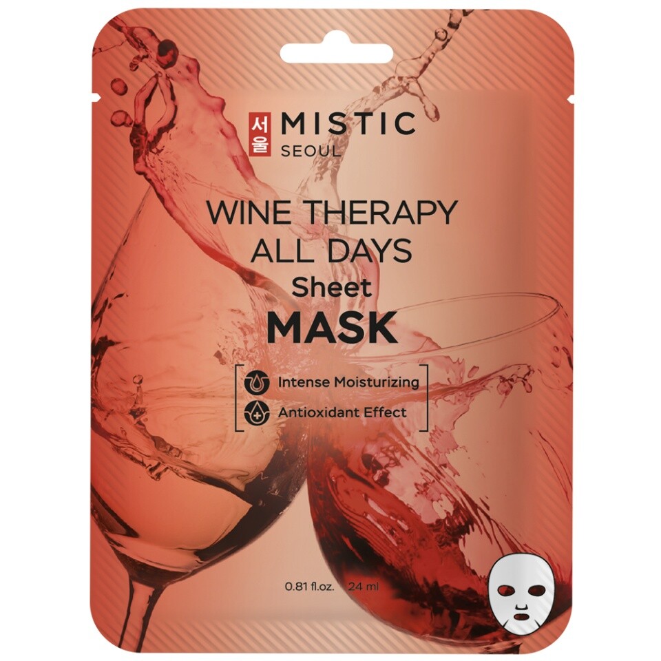 Тканевая маска для лица с экстрактом вина 24мл тканевая маска для лица с экстрактом голубики и красного вина