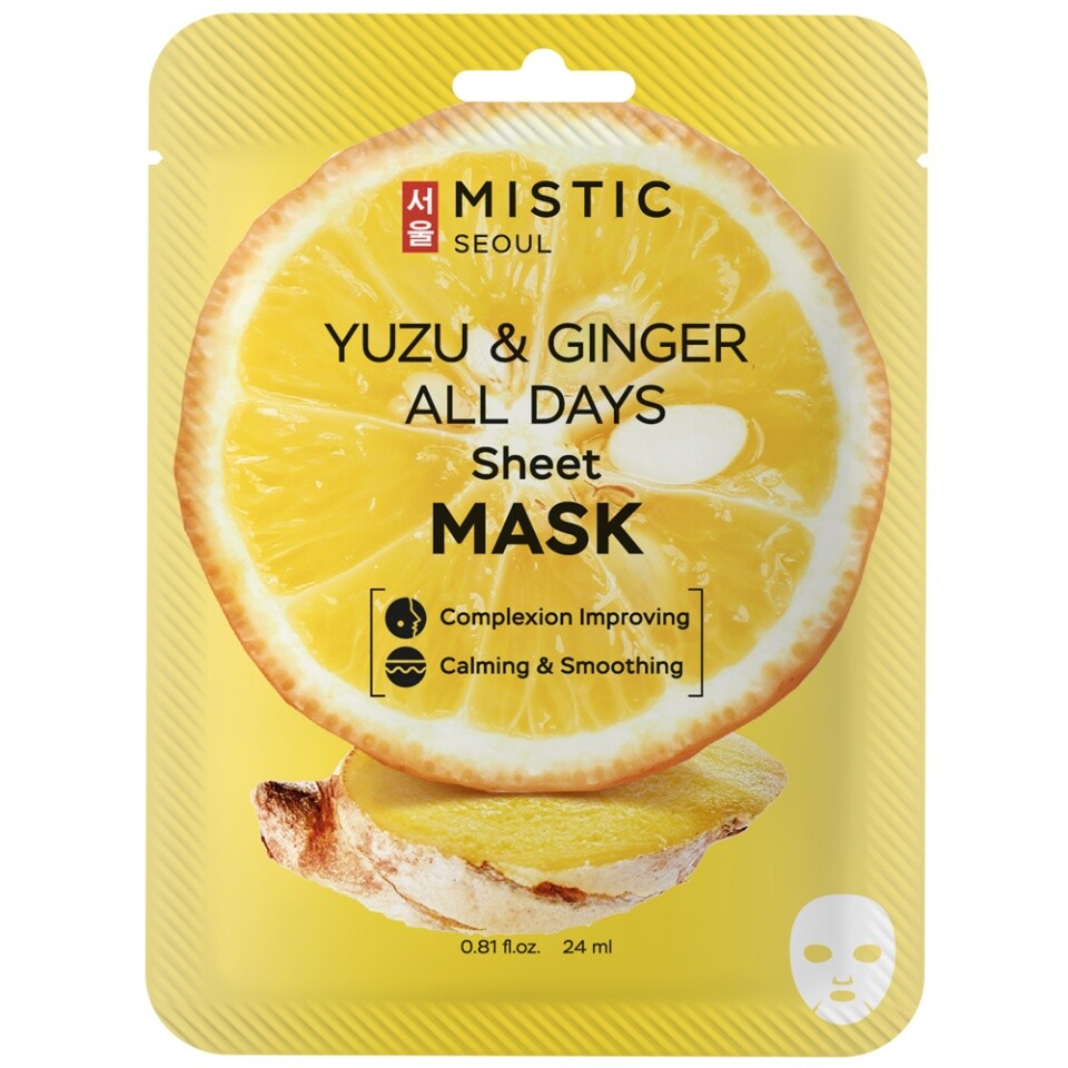 Тканевая маска для лица с экстрактами имбиря и юдзу 24мл тонер для лица с экстрактом юдзу