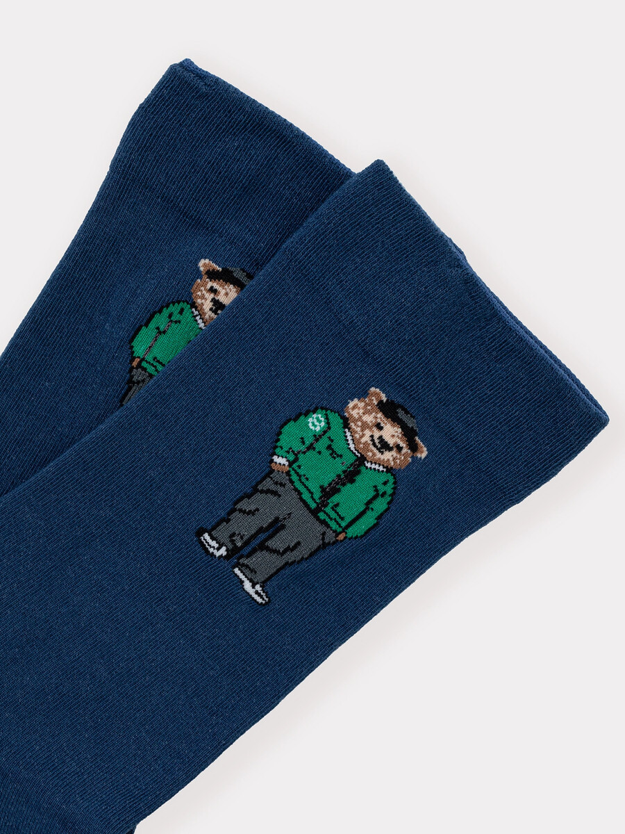 фото Носки унисекс синие с рисунком в виде медведя mark formelle