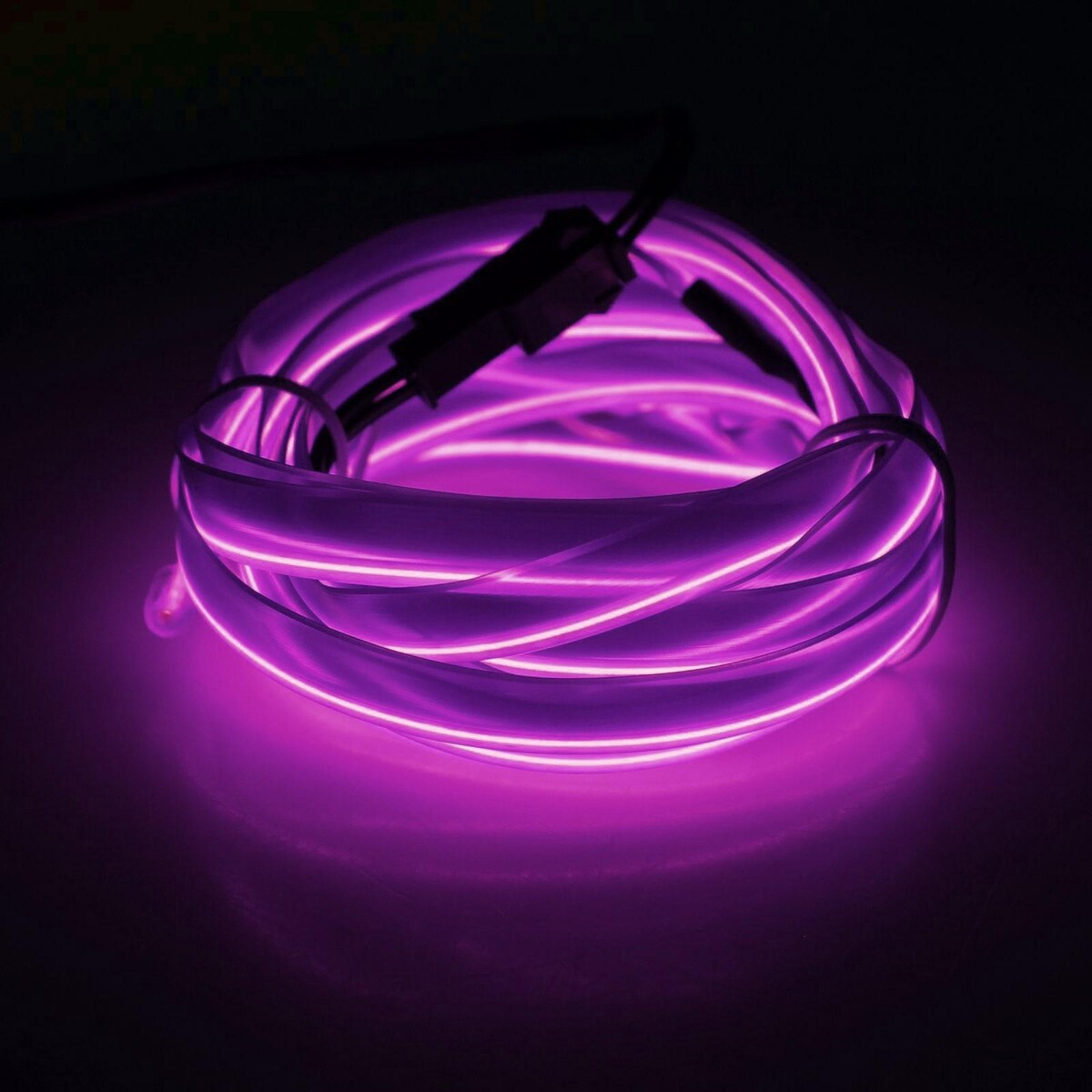 Неоновая нить cartage для подсветки салона, адаптер питания 12 в, 2 м, фиолетовый мини вентилятор в форме наручных часов lof 09 3 скорости подсветка фиолетовый