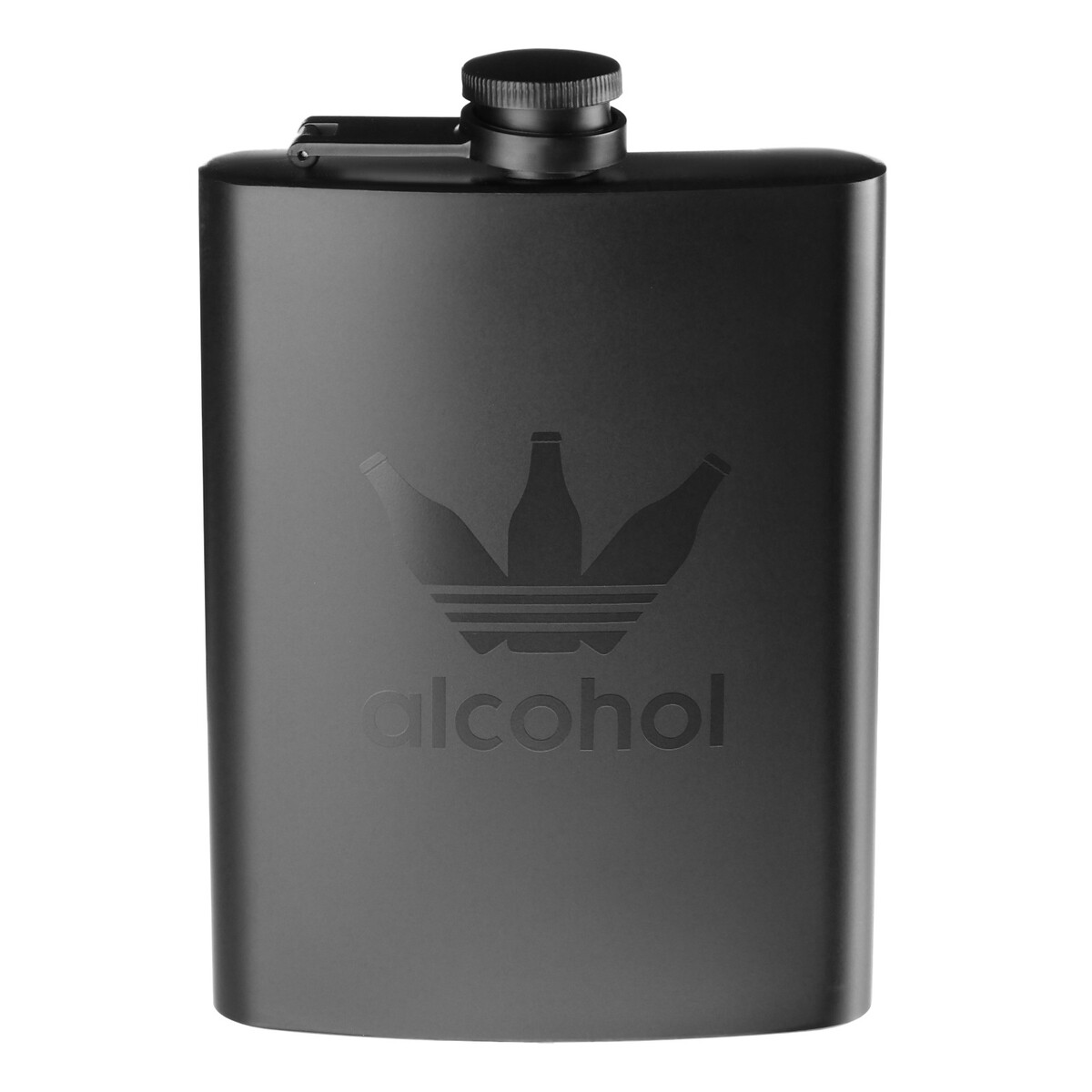 

Фляжка alcohol, нержавеющая сталь, 240 мл, 8 oz, Черный