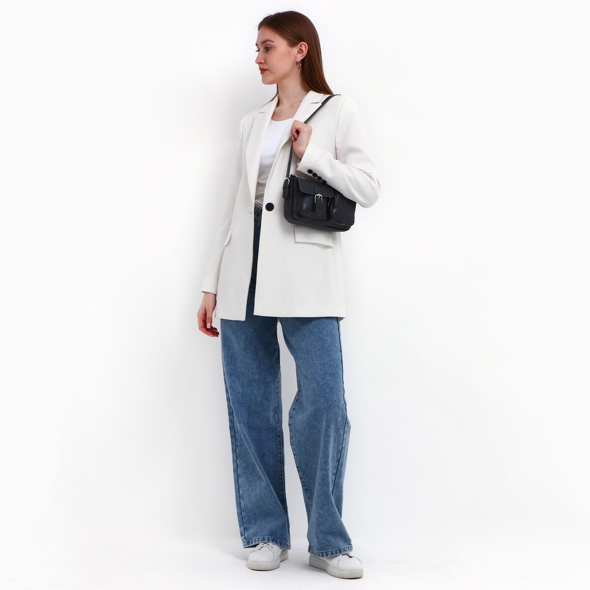 Сумка женская с карманами кожзам, графитный цвет сумка женская с карманами кожзам