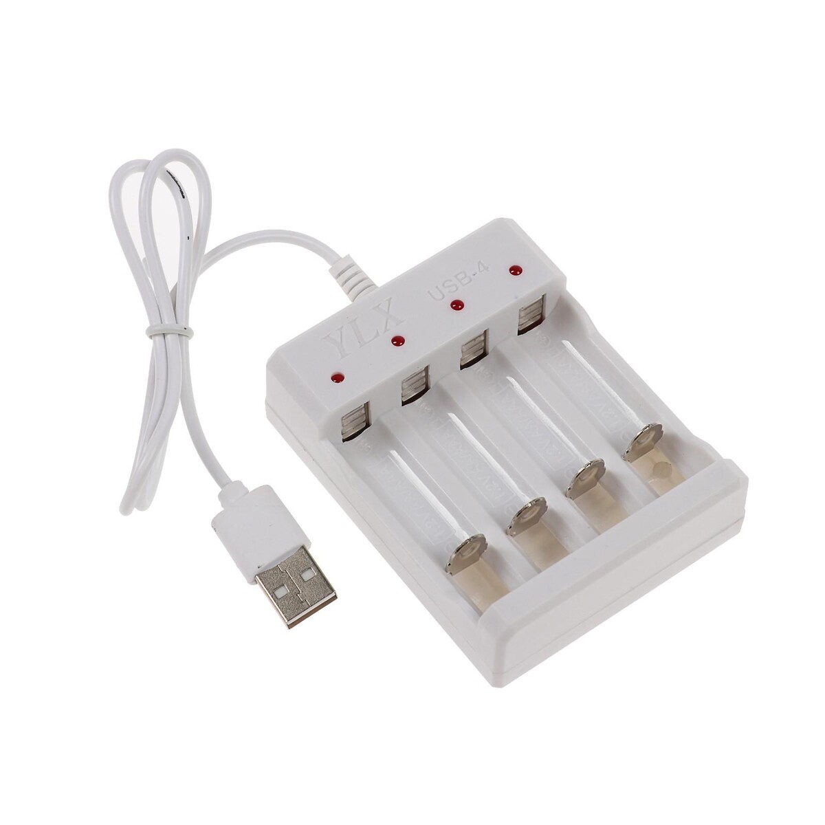 Зарядное устройство luazon для 4х аккумуляторов аа или ааа uc-24, usb, ток заряда 250 ма, белое зарядное устройство для четырех аккумуляторов аа или ааа chr 56 1 м ток заряда 180 ма белое