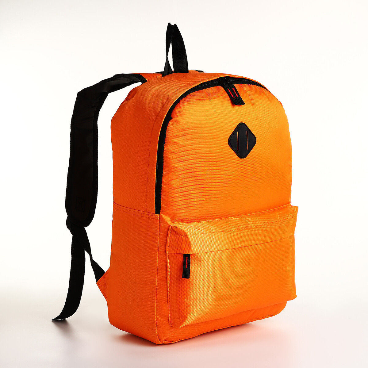 Рюкзак молодежный на молнии, наружный карман, цвет оранжевый бейдж карман вертикальный внешний 112 х 67 мм внутренний 90 х 54 мм оранжевый с оранжевой лентой жёсткокаркасный