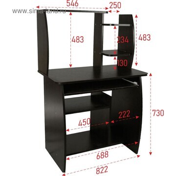 Стол компьютерный малый 820х480х1265 вен