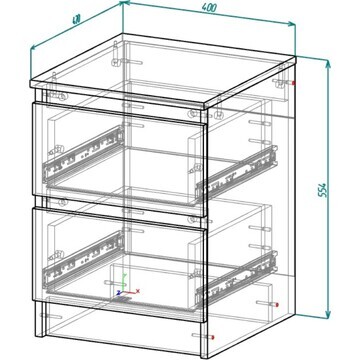 Тумба прикроватная 2 мадера, 400х420х554