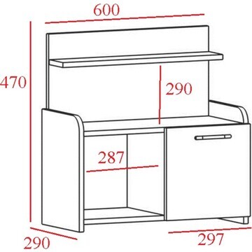 Тумба прикроватная аманда, 600х290х470, 