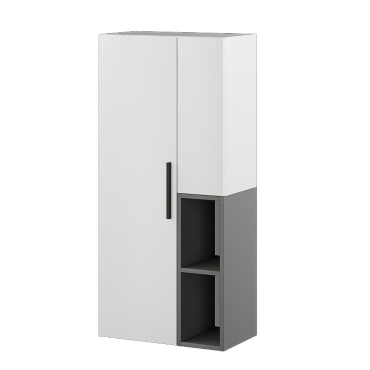 Шкаф-пенал альберо настенный, 550х309х1200, белый/графит серый No brand
