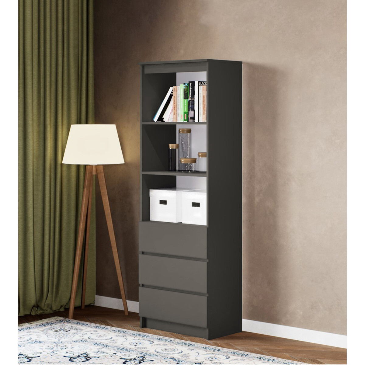 

Стеллаж мадера, 604х370х1800, графит